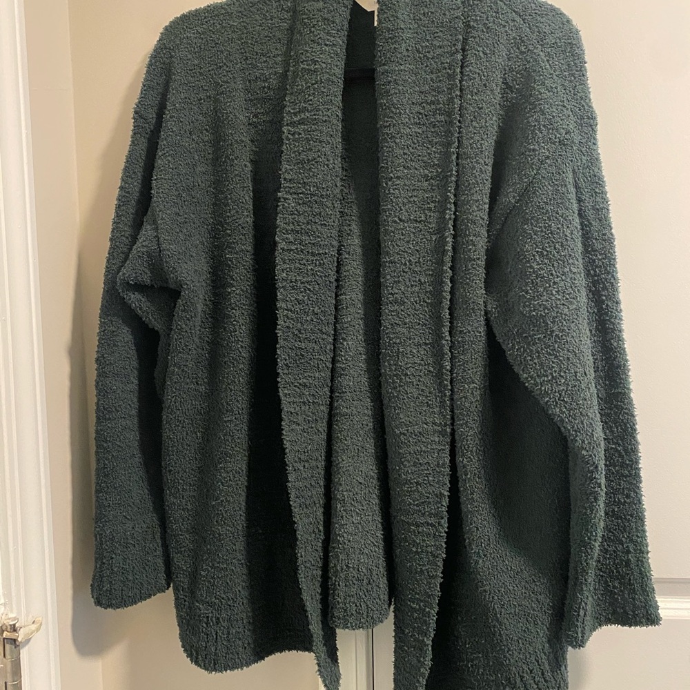 Terra & Sky Dark Green Women's Cardigan 1X